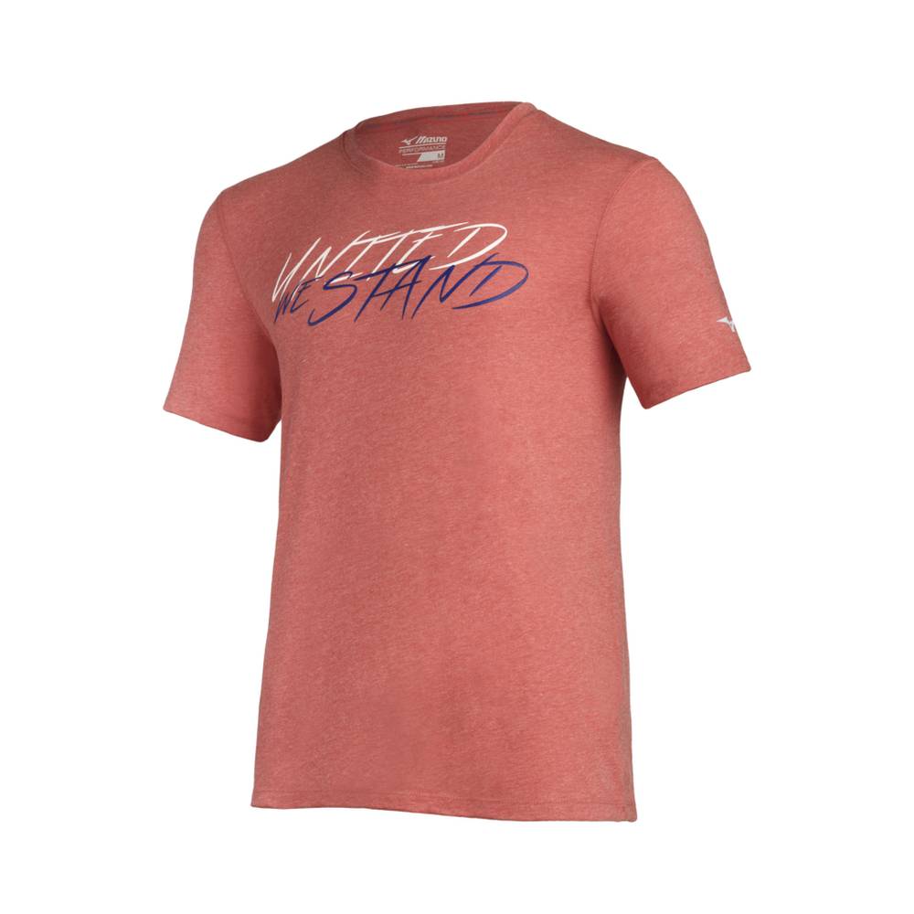 Panske Tričko Mizuno United We Stand Inspire Červené Vypredaj VYGQ94386